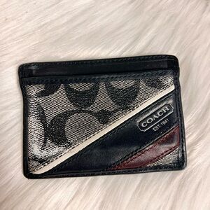Coach Black, Gray, and Red Card Holder